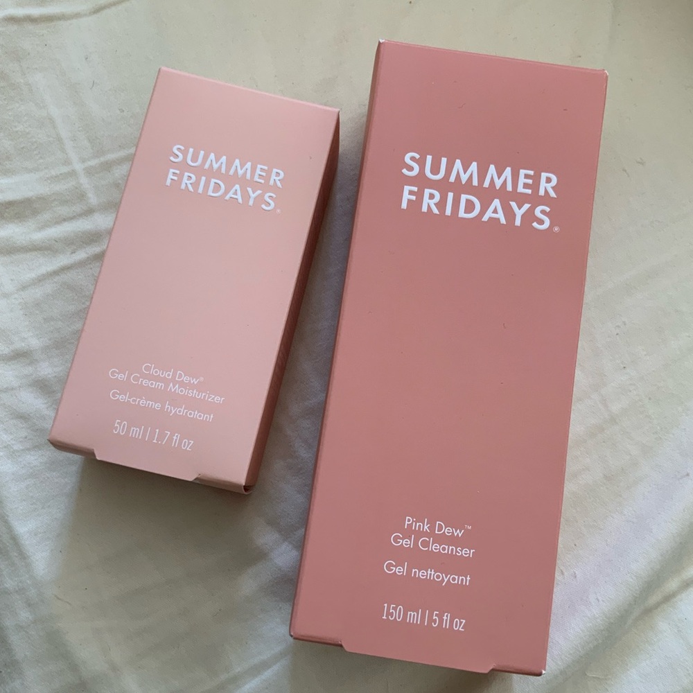Summer Fridays Pink Bundle new with box gel cleanser & gel cream moisturizer